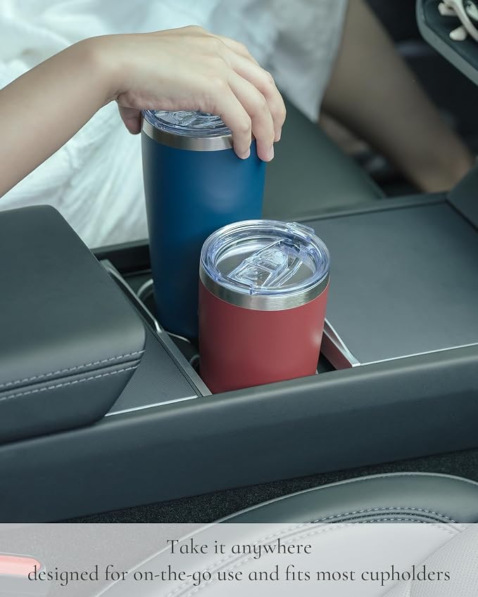 20oz Travel Coffee Tumbler with 2 Lids and Straw, Stainless Steel | Double Wall Vacuum Insulated Tumbler, Coffee Mug for Hot & Cold Drinks, Fits Most Car Cup Holders,Periwinkle