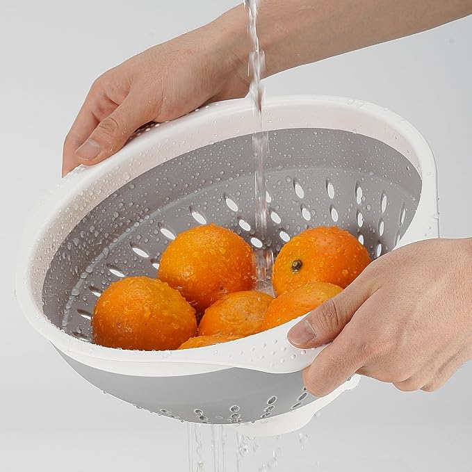 5 Quart Premium Collapsible Colander with Reinforced Handles | BPA-Free Silicone Folding Strainer, Space-Saving Modern Kitchen Drainer for Pasta, Produce & Everyday Cooking