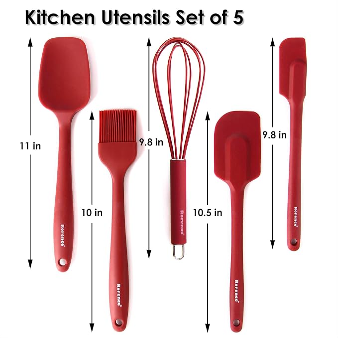 Stainless Steel Mixing Bowls: Metal Mixing Bowl Set with Lids and Handles Non-slip Silicone Bottom Nesting Bowls for Kitchen Set of 3 - Red