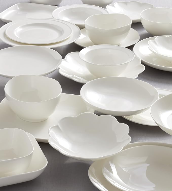Lenox Studio 1414 Coupe Bone China 16-Piece Dinnerware Set for 4 | dishwasher safe | plates and bowls sets for kitchen and dining | 10.98 inch plate, dish set, dishes, chip resistant