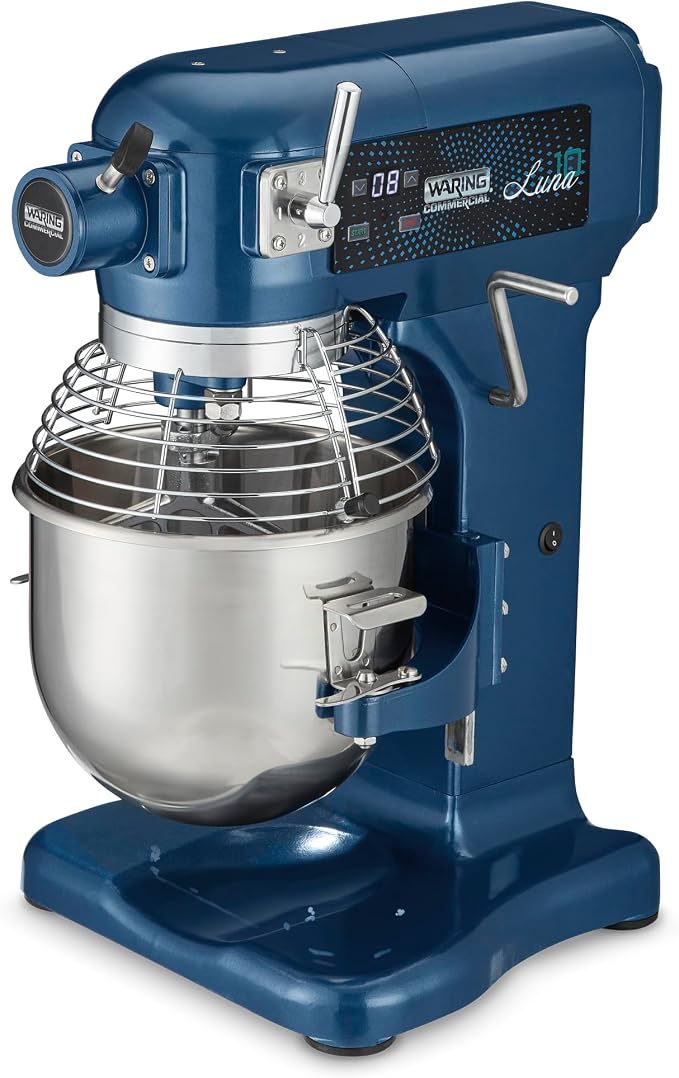 Waring Luna Planetary Stand Mixer with 10-Quart Capacity | 10-Quart Capacity, 3/4 Horsepower Motor with Digital Timer, for Professional Bakeries & Commercial Kitchens