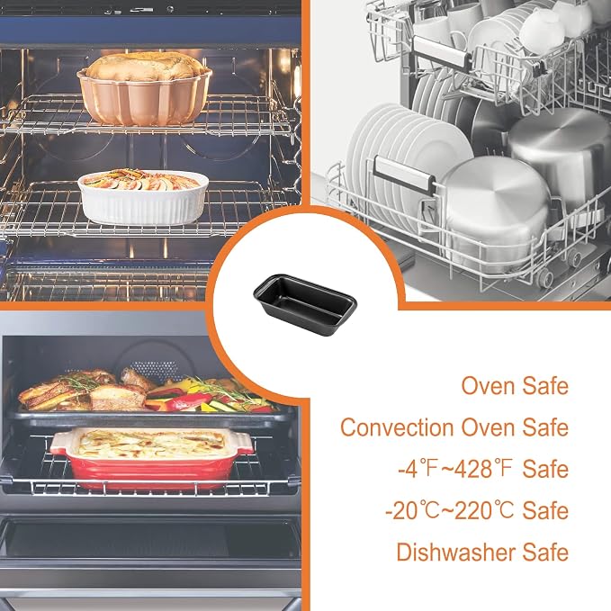 CHEFMADE Bread Loaf Pan, Nonstick Meatloaf Medium Pan, 4.5" x 8.5", Set of 2