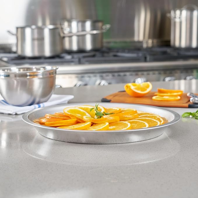 Restaurantware Aluminum Pie Pan 12 Count 12 Inch Round 1.25 Inch Deep Oven-Friendly Pie Tin, Lightweight Baking Pan, Silver Plate for Quiche, Fruit Pies, Home And Commercial Kitchens