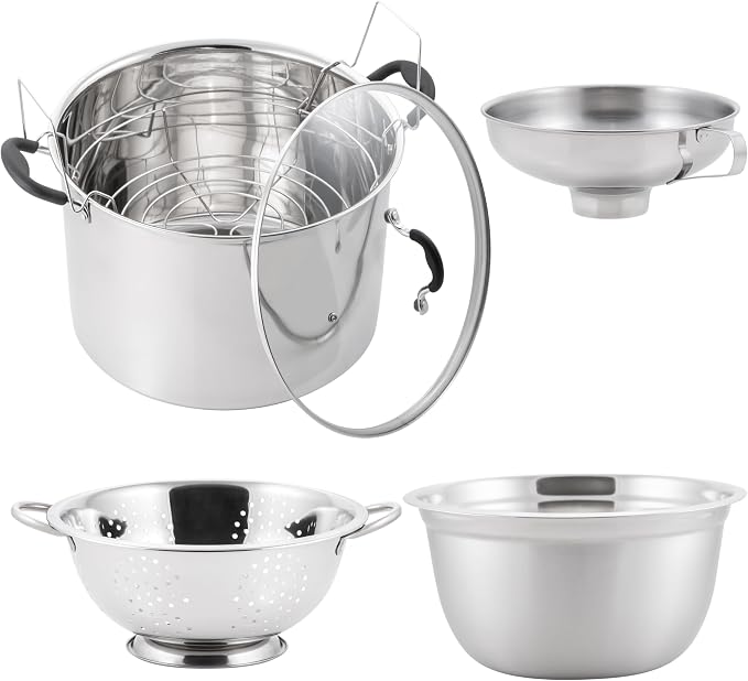 Prep•N•Cook by McSunley 21.5Qt Induction Stainless Steel Water Bath Canner (Canner + Stainless Steel Tools)