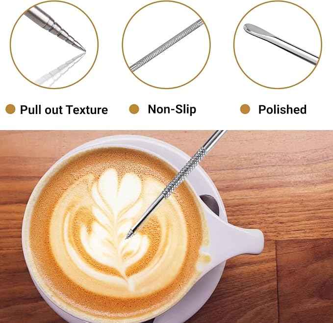 Milk Frothing Pitcher, 600ml (20oz) Milk Frother Cup Stainless Steel Jug Steaming Pitcher, Milk Coffee Cappuccino Latte Art Barista Steam Pitchers Milk Jug Cup with Decorating Pen