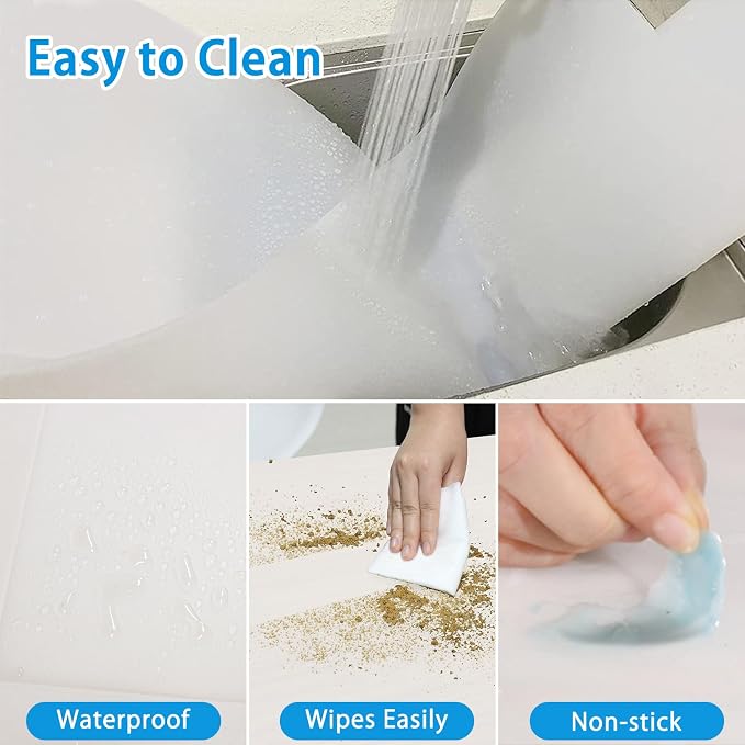 Extra Large Silicone Mat 78.74”x19.69”x0.08”, Multipurpose Silicone Mat Thick Heat Resistant Mat Shipped Rolled Up Kitchen Counter Mat Nonslip Silicone Mats for Kitchen Counter Translucent | Thick Nonslip Silicone Counter Mat, Waterproof Kitchen Counte...