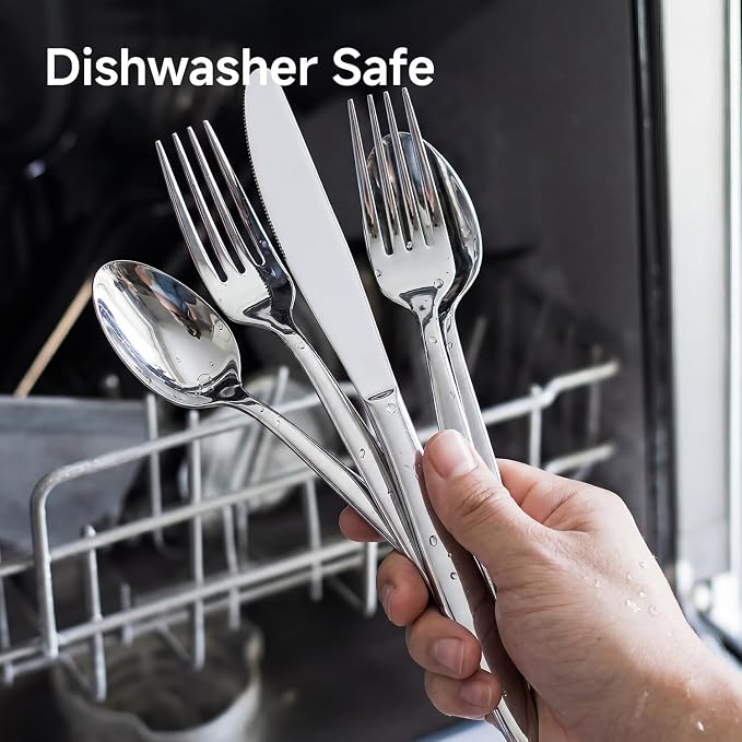 18/10 Stainless Steel Silverware Set for 4,20 Piece Flatware Set | Heavy Duty Dining Utensils & Cutlery Set, Mirror Polished Finish, Dishwasher Safe for Home Kitchen, Wedding & Housewarming