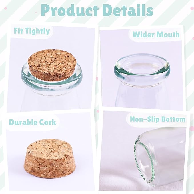 12pcs 3.4oz Small Glass Jars with Lids Potion Bottles for Wedding Favors | Versatile Small Glass Jars with Corks Twine Tags & Stickers, Mini Jars Set for DIY Crafts Birthday Wedding Gifts Party Favors