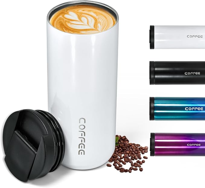 Insulated Coffee Mug 17oz,Travel Coffee Tumbler,Vacuum Insulated Coffee Mug with Leak Proof Screw Lid Coffee Cup for Men and Women for Hot & Cold Drinks