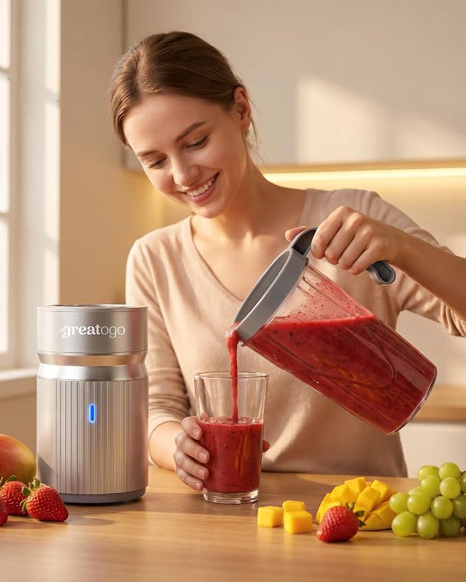 Smoothies Blender, 1000W High Power Household Kitchen Countertop Blender for Protein and Shakes, Personal Smoothie Maker Juice Mixers with 3 BPA-Free Cups (24/18/12oz)