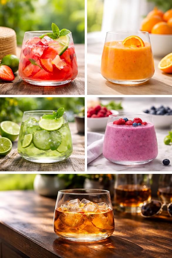 Oojami 40 Pack Disposable Wine Glasses 12 oz Stemless Plastic Cocktail | Shatterproof BPA-Free Reusable Recyclable Cups for Wedding Party Birthday, Whiskey Champagne Mocktail, Unbreakable Clear 12oz
