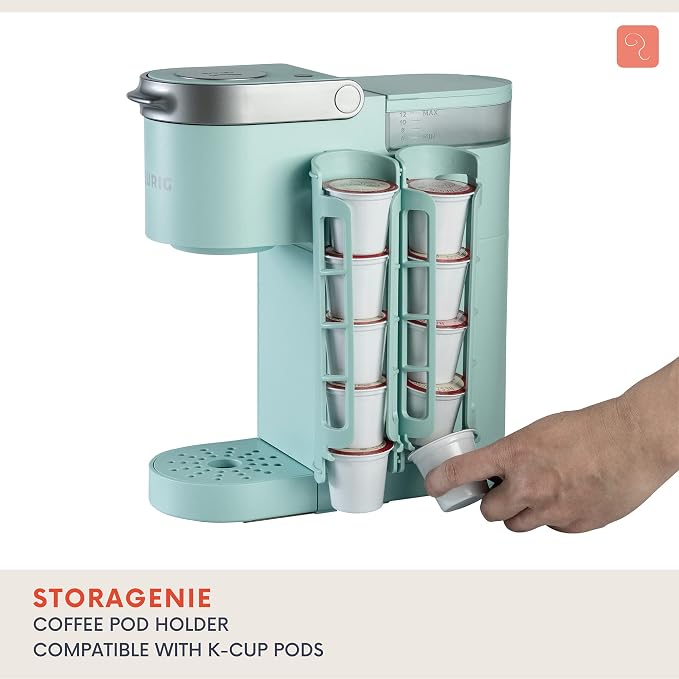 STORAGENIE Coffee Pod Holder for Keurig, Stores 10 Pods, Mint | Compatible with K-Cups, Vertical storage saves counter space, Ideal for small kitchens, RVs and dorms