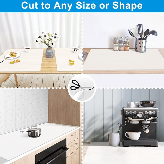 Extra Large Silicone Mat 78.74”x19.69”x0.08”, Multipurpose Silicone Mat Thick Heat Resistant Mat Shipped Rolled Up Kitchen Counter Mat Nonslip Silicone Mats for Kitchen Counter Translucent | Thick Nonslip Silicone Counter Mat, Waterproof Kitchen Counte...