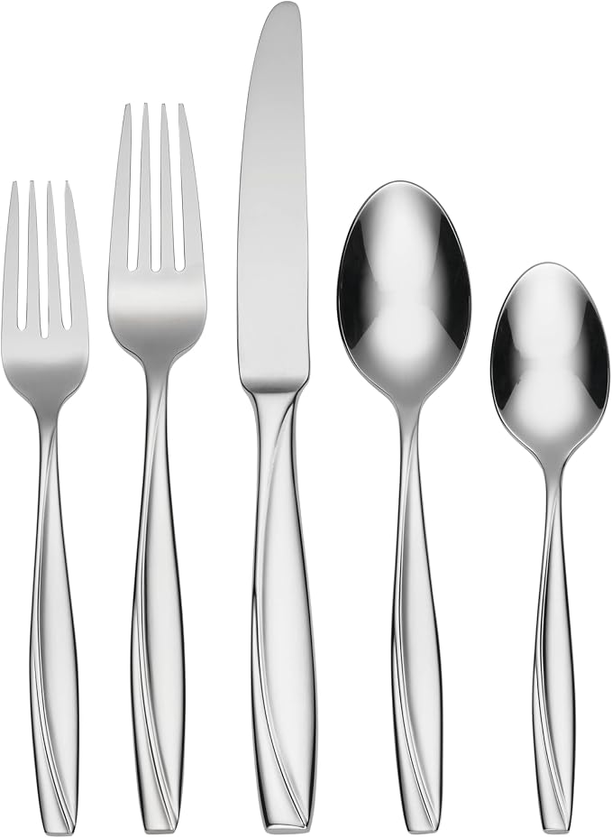 Oneida Camlynn 20-Piece 18/0 Silverware Set for 4, Flatware | mirror finish, dishwasher safe | includes knives, forks, and spoons | heavy duty, cutlery set for kitchen and dining