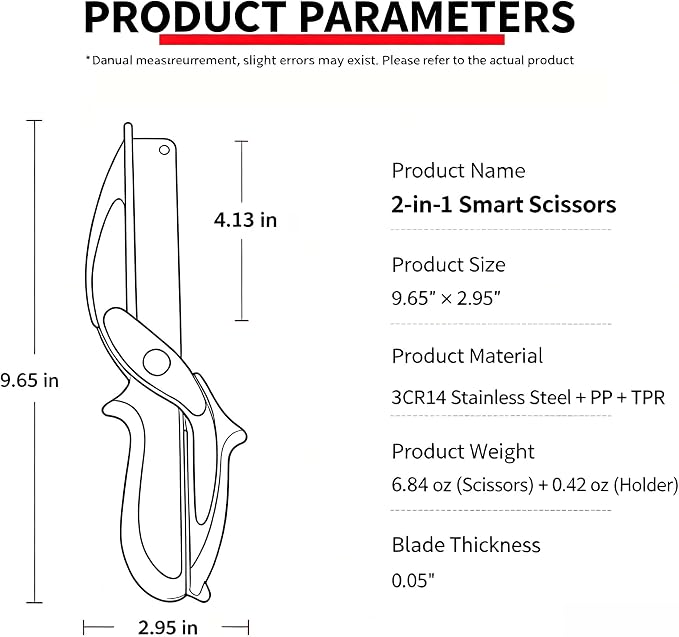 2-in-1 Kitchen Scissors with Cutting Board,Salad scissors. | Detachable Blades.Safety Lock, Dishwasher Safe Portable food cutter sharp slicer for vegetable, fruit, meat, light meal.