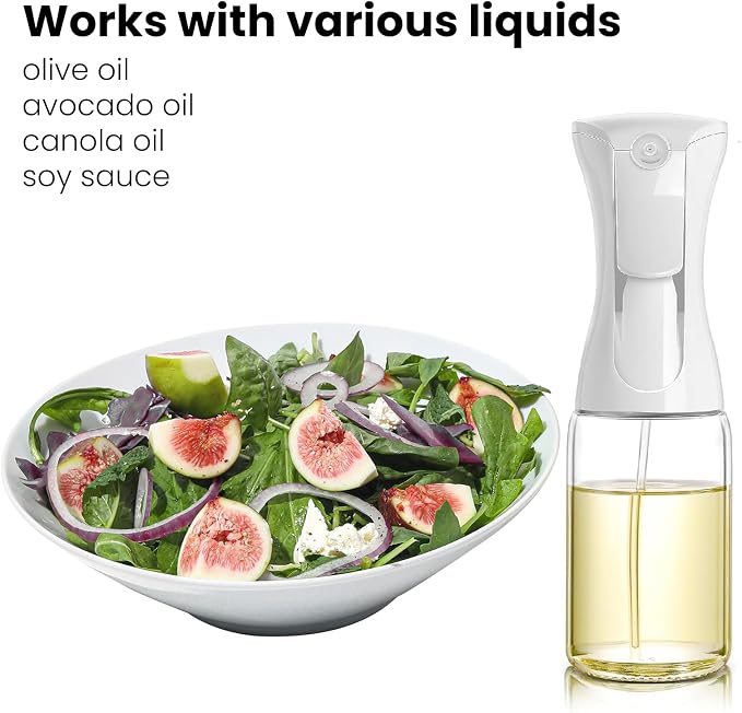 oil spray Premium 150ml Glass. Fine Mist Spray Bottle for Air Fryer, Olive Oil, Healthy Nonstick Frying, Commercial & Home Kitchen Use (PS88605)