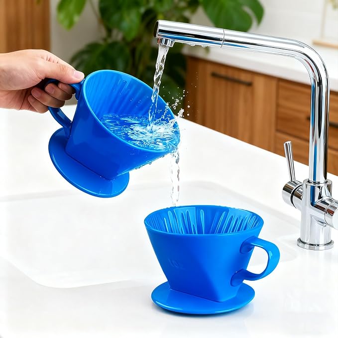 Ceramic Pour Over Coffee Dripper, V-Shaped Coffee Filter Cone | Brews rich, balanced coffee with a 3-hole design for smooth extraction and consistent flavor in every cup.
