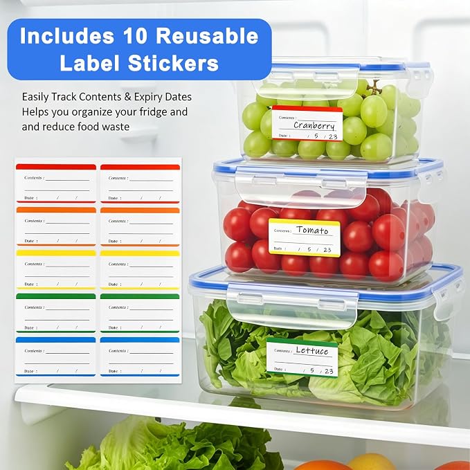 Produce Storage Containers 3-Pack – Colander Basket, Airtight for Fridge/Meal Prep
