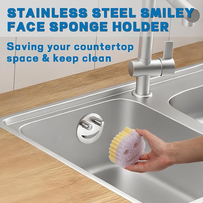 Discount Parts Direct Stainless Steel Sponge Holder For Scrub Daddy Mommy Sponge, Bathroom Kitchen Sink Caddy Organizer Storage with Suction Cup, Dishwasher Safe, Keep Sponge Dry, Silver, 2-Pack