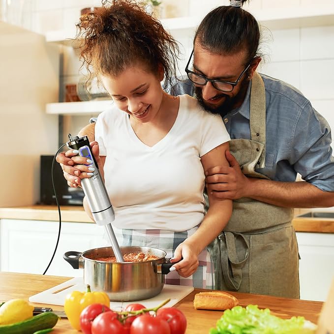 MuellerLiving Ultra-Stick Immersion Hand Blender, 500W Heavy Duty Motor, 8-Speed Turbo Setting, Includes Blending Shaft, Whisk, Milk Frother & Measuring Beaker | 500W Heavy Duty Motor | 8-Speed Turbo Setting | Includes Blending Shaft, Whisk, Milk Froth...