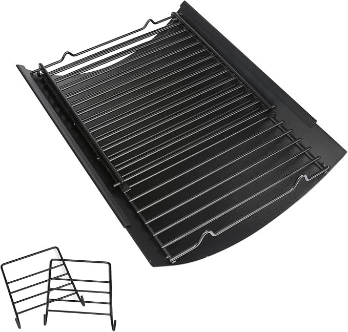 Uniflasy 15.75" - 27.56" Adjustable Ash Pan Replacement for Chargriller 5050 1224 5072 5650 2121 E1224 3001 5252 2123 1324, Fit Oklahoma Joe's, Royal Gourmet, Charbroil Replacement Part Grill Grate