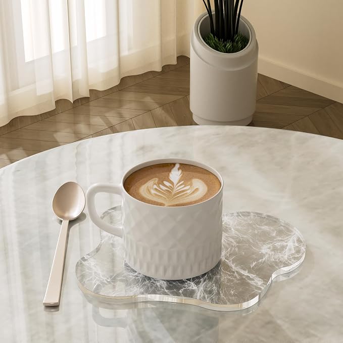 Acrylic Coaster Decorative Plates, Irregular Bar Drink Coaster,Perfect for Tabletop Protection and Accessories Display.（Fog）
