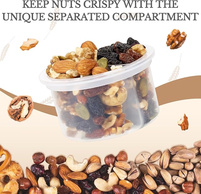 SOLIGT 4 Pack Overnight Oats Containers with Lids, Folding Spoons and Divided Compartments for Fruit & Nuts, Small Glass 16oz Mason Jars for Oatmeal Yogurt Parfait | Folding Spoons and Divided Compartments for Fruit&Nuts, Small Glass 16oz Mason Jars fo...