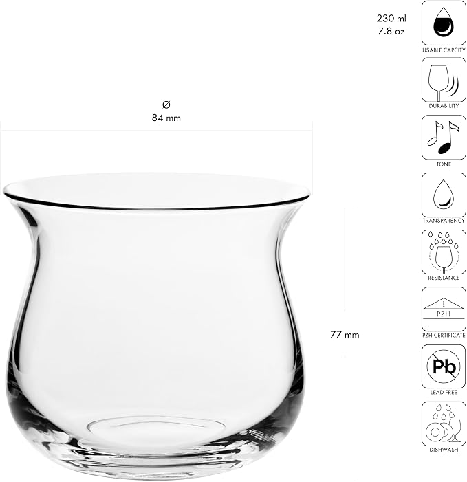 Krosno Liqueur Glasses Set of 2, 7.78 oz, Mixology Collection | Glasses Tasting Set, Snifter Glasses, Lead-Free Crystal, Shot, Tequilla, Dishwasher Safe
