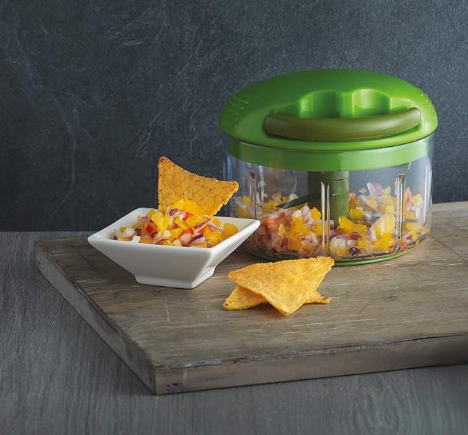 Kuhn Rikon Pull Chop, Vegetable Chopper with Stainless Steel Blades, Food Chopper with Non-Slip Base, Easy to Use Fruit Cutter and Onion Chopper, Essential Kitchen Accessories 650ml
