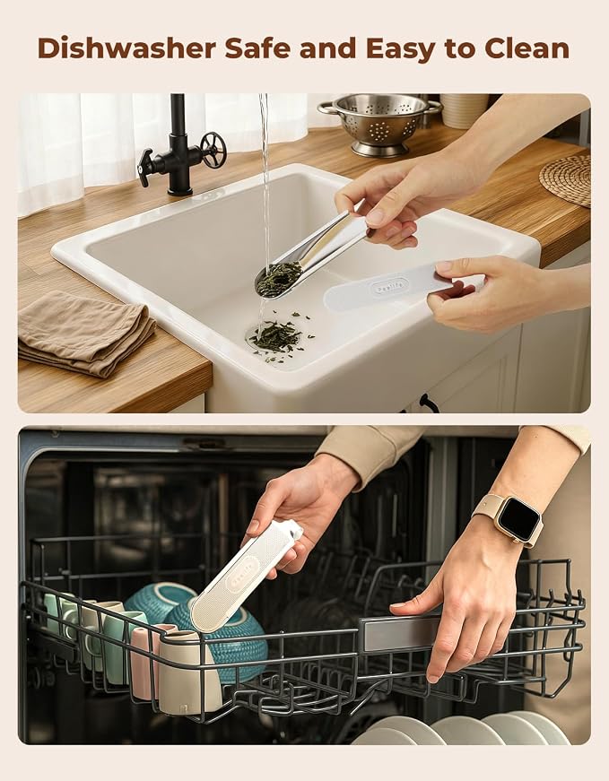 304 Stainless Steel Tea Infuser for Loose Leaf Tea Strainer Fine Mesh | 2-in-1 Tea Filter & Scoop for Easy & Fun Brewing, Feelife Tea Strainers for Loose Leaf Tea Steeper for Cup Mug