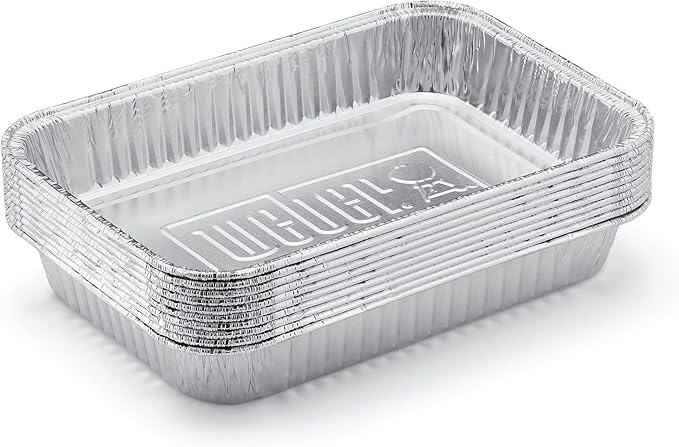 Weber® Aluminum Drip Pans, 10‑Pack | Disposable Foil Pans, Ideal for Roasts, Turkeys & Gravy Drippings - Compatible with Weber® Gas Grills - Grill Accessory