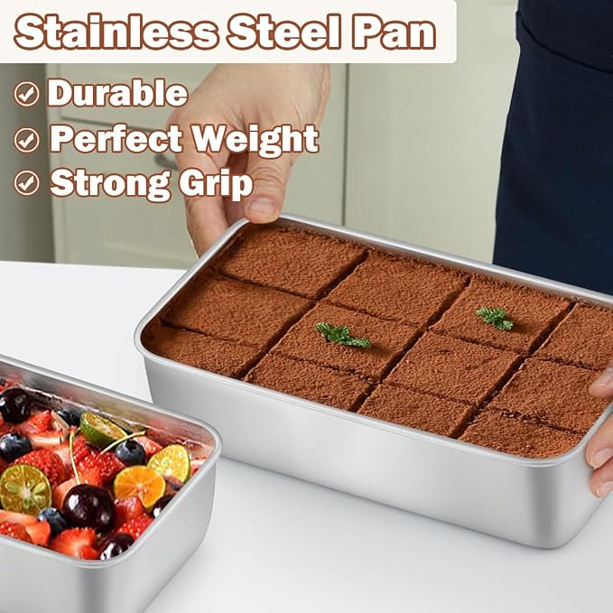 LIANYU Loaf Pans 9x5 Inch, 5 Pack Bread Pans for Baking, Stainless Steel | Bread Baking Pans, Loaf Tins for Homemade Bread Brownies and Pound Cakes Sourdough, Dishwasher Safe, Heavy Duty, Non Toxic
