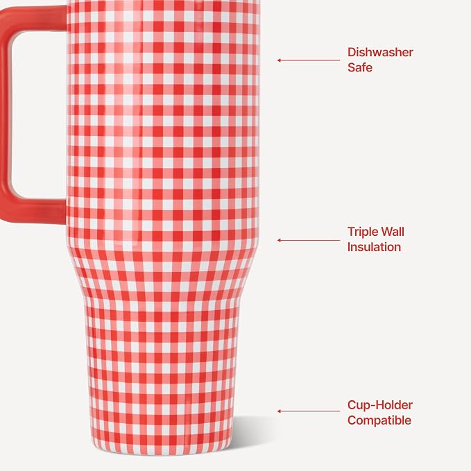 HydroJug Traveler 40oz, Insulated Tumbler with Handle & Straw, Summer Picnic