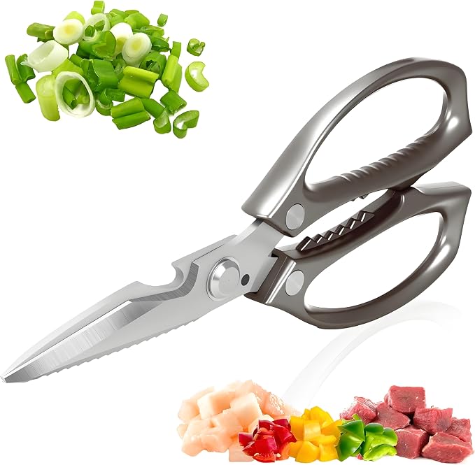 Kitchen Scissors, All Purpose，Ultra Sharp Meat Scissors，Heavy Duty Cooking Scissor，Dishwash Safe Stainless Steel Kitchen Shears for Food, Chicken Bones, Turkey