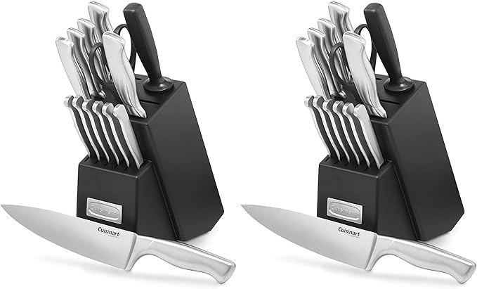 Cuisinart 15-Piece Stainless Steel Hollow Handle Block Set, C77SS-15PK (Pack of 2)