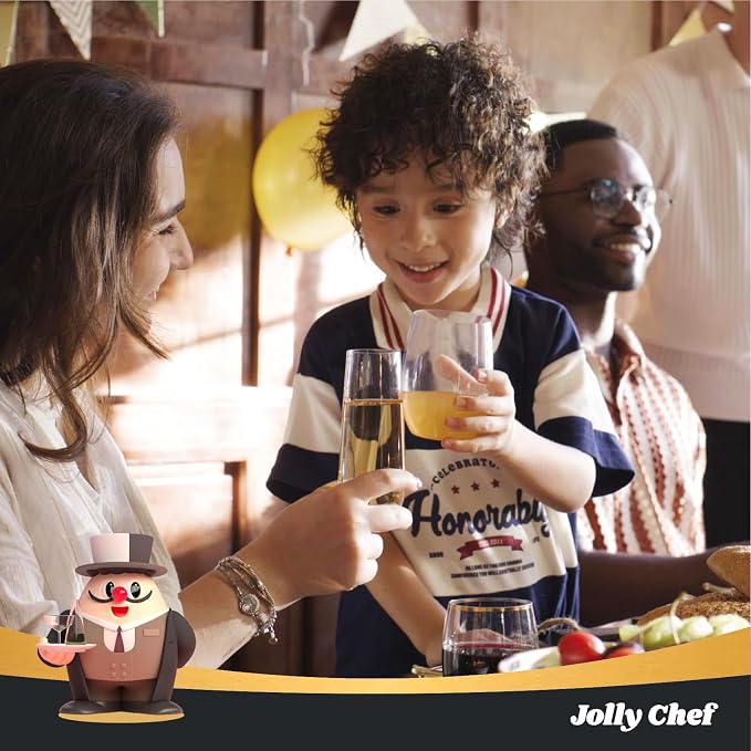 JOLLY CHEF 24 Pack 16oz Plastic Wine Glasses Stemless, Disposable Wine Cups | Premium Quality, Recyclable, Unbreakable, Ideal for Wedding, Birthday, Party, Christmas