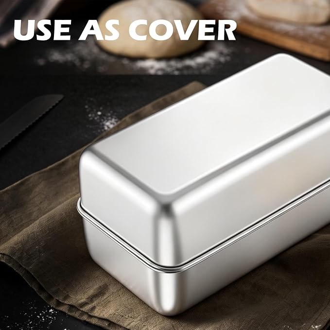 Leonyo Non-Toxic 9x5IN Stainless Steel Loaf Pan for Baking Bread,12 Pack | Metal Sandwich Bread Loaf Pans, Bread Pan Tins for Homemade Meatloaf Cakes Brownies Lasagnas, Dishwasher Oven Safe
