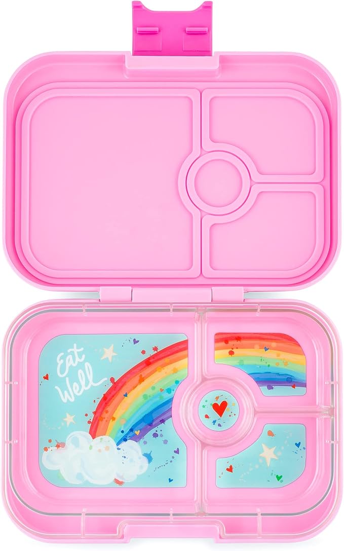 Yumbox Panino Leakproof Bento Lunch Box, Power Pink Rainbow | Sandwich-Friendly Tray, BPA-Free, Easy-Open Latch, Lightweight, Compact