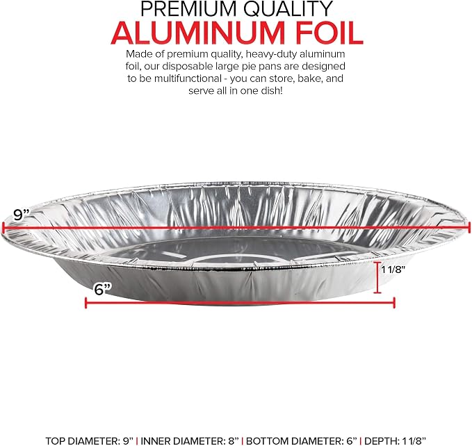 Stock Your Home 9 Inch Aluminum Tart Pie Pans (30 Count) - Disposable & Recyclable Large Pie Pan - Foil Pie Tin for Bakeries, Cafes, Restaurants - Durable Large Foil Pans for Pies, Fruit Tarts, Quiche