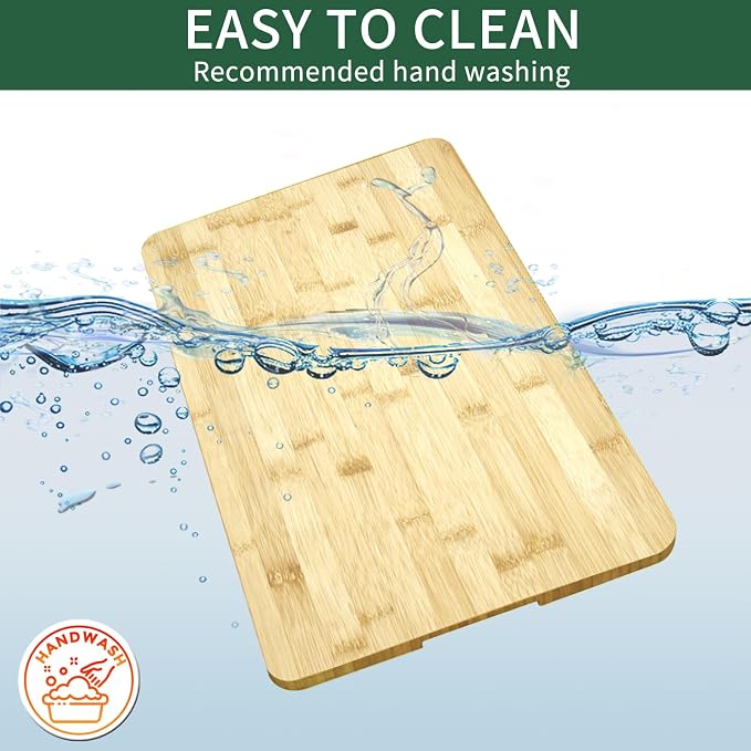 Bamboo Cutting Board for Breville BOV800XL 860BSS 845BSS Smart Oven &Emeril Lagasse Everyday 360 Air Fryer, Heat Resistant Silicone Feet, Creates Storage Space, Protects Countertops and Cabinets