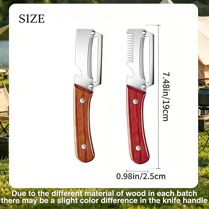 2PCS Multi-Functional Vegetable Peeler for Kitchen, 3 in 1 Stainless Steel Blade with Wooden Handle and Bottle Opener, Kitchen Gadgets Tool for Fruit Peeling Potato Carrot Veggie Peeler (A)