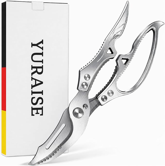 Heavy Duty Kitchen Scissors for Chicken, Fish & Meat | Cuts Tough Ingredients Easily,Superior Cutting Power,Ideal for Poultry&Seafood,Non-Slip Grip,Easy Cleaning,Rust Resistant