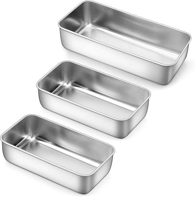 LIANYU Loaf Pans Set of 3, 1 Large (12x5 Inch) & 2 Medium (9x5 Inch)