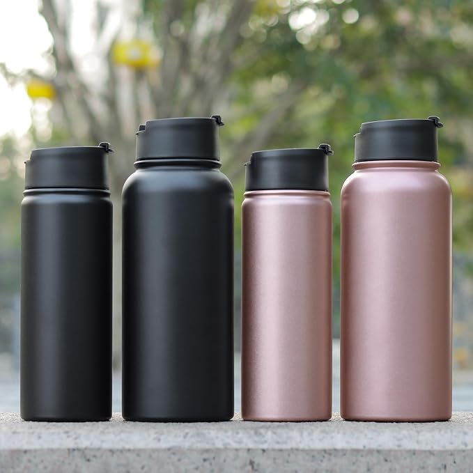 Sivaphe 32 oz Tea Infuser Bottle With Removable Filter,18/8 Stainless Steel Insulated Water Bottle for Loose Leaf Tea,1L Strainer Travel Tumbler with Lid Black