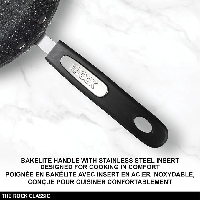 Starfrit The Rock 26cm (10") Non-Stick Multi Pan - Tawa - Durable Forged Aluminum - Oven Safe - PFOA Free - Easy to Clean - Black
