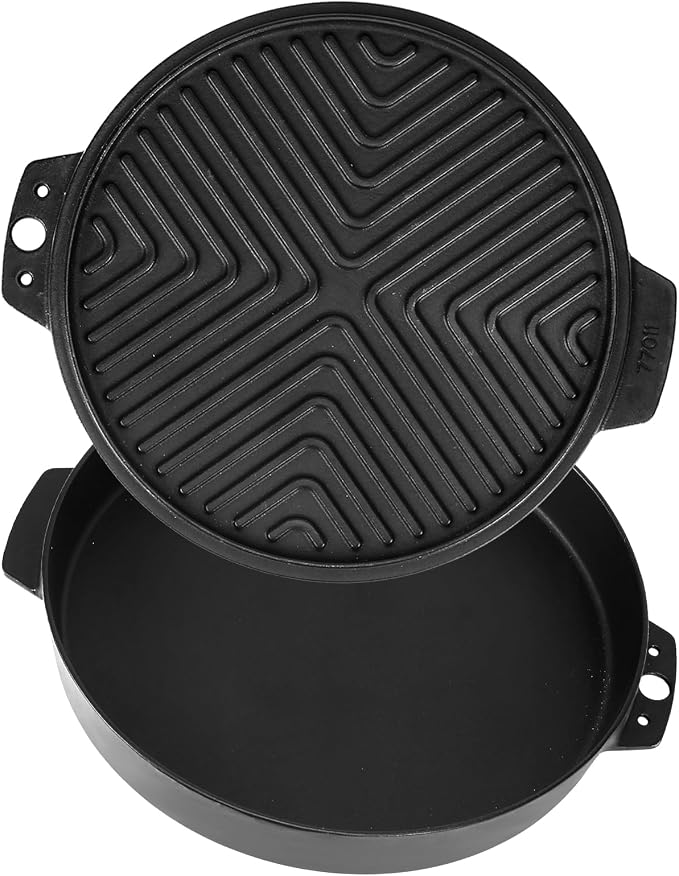 Utheer 15 x 12 Inch Cast Iron Griddle for Weber Gourmet BBQ System | Porcelain-enameled reversible grill griddle works with Weber Kettle, Genesis and Spirit grills for charcoal and gas cooking