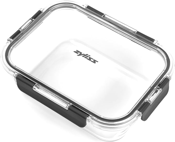Zyliss E981066 1.5L Glass Container, Shatter Resistant Glass, Airtight Food Storage Box with Sealable Lid, Microwave Safe, BPA Free, Freezer Safe, Fridge Storage, Food Container, 23cm x 18cm x 7.5cm