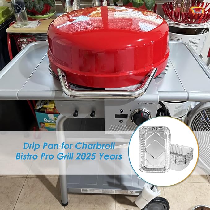 20-Pack Aluminum Disposable Drip Pan for Charbroil Bistro Pro Grill | Grease Catcher Drip Liner for Charbroil Bistro Pro 2025 Years Electric 25302161 25302145 25302146, Collect Cooking Oil