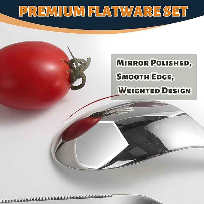 Silverware Set for 6, Heavy Duty Stainless Steel Silverware Set,30 Piece | Mirror Polished Premium Modern Cutlery Flatware Set include Fork Knife Spoon Set,Dishwasher Safe,Utensil set