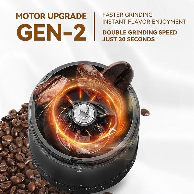 Sigbot Electric Coffee Bean Grinder, Cordless Burr Grinder for Travel | USB-C Rechargeable, Portable, 38 Grind Settings, 420 Stainless Steel Conical Burr, Single Dose for Home Use, Office, Camping